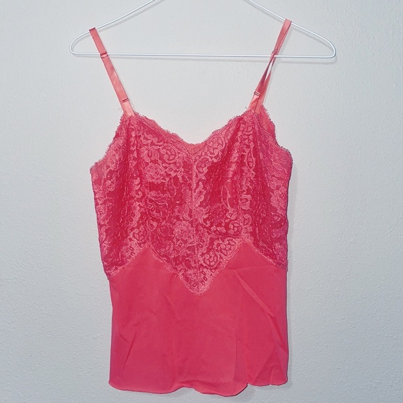 Vanity Fair Tops - Pink lace cami